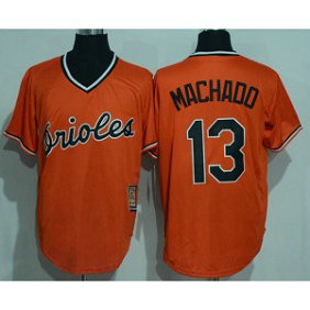 MLB Orioles 13 Manny Machado Orange Pullover Majestic Cool Base Cooperstown Collection Men Jersey MLB Orioles 13 Manny Machado Orange Pullover Majestic Cool Base Cooperstown Collection Men Jersey
