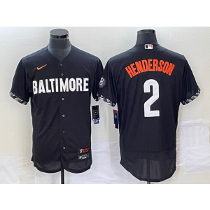 MLB Orioles 2 Henderson Black 2023 City Connect Nike Flexbase Men Jersey MLB Orioles 2 Henderson Black 2023 City Connect Nike Flexbase Men Jersey