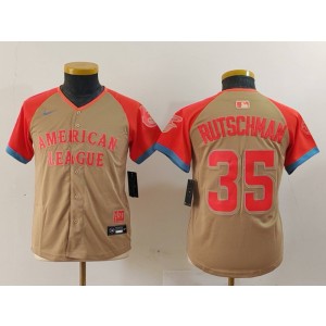 MLB Orioles 35 Adley Rutschman Cream 2024 All-Star Nike Cool Base Youth Jersey