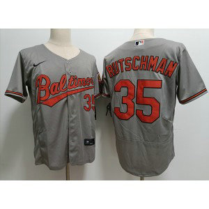 MLB Orioles 35 Adley Rutschman Grey Nike Cool Base Men Jersey