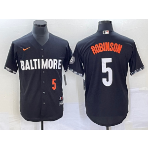 MLB Orioles 5 Brooks Robinson Black 2023 City Connect Nike Cool Base Men Jersey MLB Orioles 5 Brooks Robinson Black 2023 City Connect Nike Cool Base Men Jersey