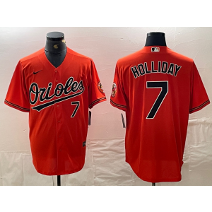 MLB Orioles 7 Jackson Holliday Orange Nike Cool Base Men Jersey