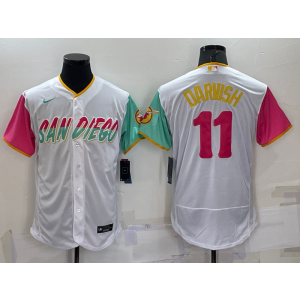 MLB Padres 11 Yu Darvish White 2021 City Connect Cool Base Men Jersey MLB Padres 11 Yu Darvish White 2021 City Connect Cool Base Men Jersey