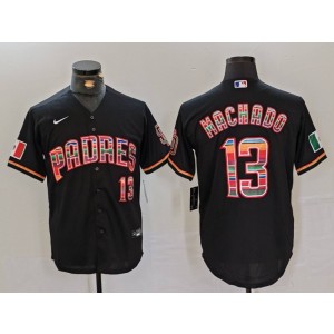 MLB Padres 13 Manny Machado Black Rainbow Nike Cool Base Men Jersey MLB Padres 13 Manny Machado Black Rainbow Nike Cool Base Men Jersey