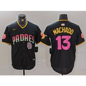 MLB Padres 13 Manny Machado Black Rainbowl Nike Cool Base Men Jersey MLB Padres 13 Manny Machado Black Rainbowl Nike Cool Base Men Jersey