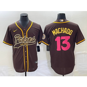 MLB Padres 13 Manny Machado Brown Baseball Logo Nike Cool Base Men Jersey MLB Padres 13 Manny Machado Brown Baseball Logo Nike Cool Base Men Jersey
