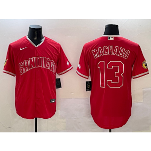 MLB Padres 13 Manny Machado Red Nike Cool Base Men Jersey MLB Padres 13 Manny Machado Red Nike Cool Base Men Jersey