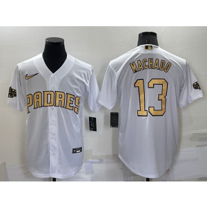 MLB Padres 13 Manny Machado White 2022 All-Star Cool Base Men Jersey MLB Padres 13 Manny Machado White 2022 All-Star Cool Base Men Jersey
