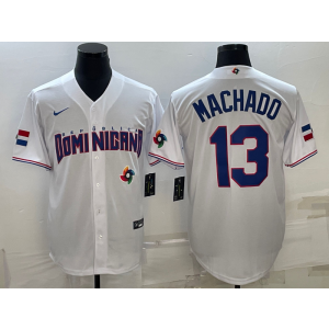 MLB Padres 13 Manny Machado White 2023 World Series Men Jersey MLB Padres 13 Manny Machado White 2023 World Series Men Jersey