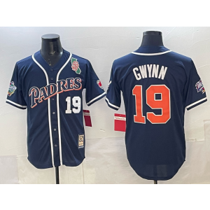 MLB Padres 19 Gwynn Navy Throwback Men Jersey MLB Padres 19 Gwynn Navy Throwback Men Jersey