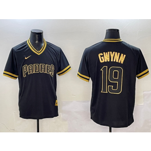 MLB Padres 19 Tony Gwynn Black Gold Nike Cool Base Men Jersey MLB Padres 19 Tony Gwynn Black Gold Nike Cool Base Men Jersey