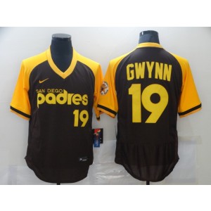 MLB Padres 19 Tony Gwynn Browns Throwback Men Jersey MLB Padres 19 Tony Gwynn Browns Throwback Men Jersey