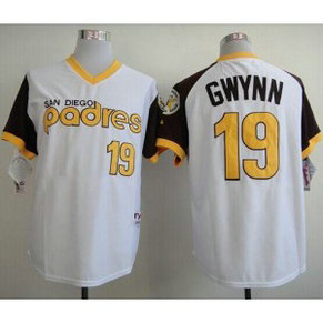 MLB Padres 19 Tony Gwynn White 1978 Turn Back The Clock Men Jersey