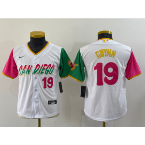 MLB Padres 19 Tony Gwynn White 2021 City Connect Nike Cool Base Youth Jersey MLB Padres 19 Tony Gwynn White 2021 City Connect Nike Cool Base Youth Jersey