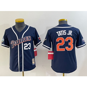 MLB Padres 23 Fernando Tatis Jr. Navy Throwback Nike Cool Base Youth Jersey MLB Padres 23 Fernando Tatis Jr. Navy Throwback Nike Cool Base Youth Jersey