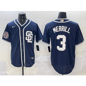 MLB Padres 3 Merril Navy Nike Cool Base Men Jersey MLB Padres 3 Merril Navy Nike Cool Base Men Jersey