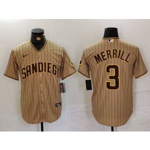 MLB Padres 3 Merrill Brown Nike Cool Base Men Jersey MLB Padres 3 Merrill Brown Nike Cool Base Men Jersey