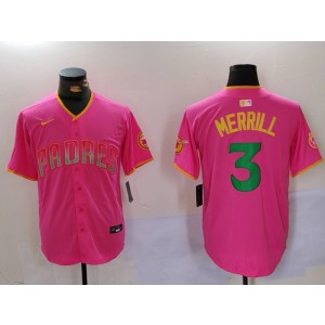 MLB Padres 3 Merrill Pink Nike Cool Base Men Jersey MLB Padres 3 Merrill Pink Nike Cool Base Men Jersey