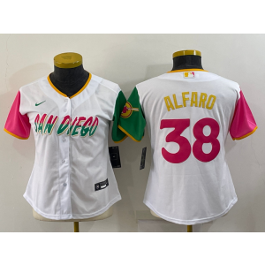 MLB Padres 38 Jorge Alfaro White 2021 City Connect Cool Base Women Jersey