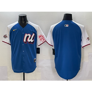 MLB Padres Blank Blue Alternate 2025 All Star Nike Cool Base Men Jersey 1 MLB Padres Blank Blue Alternate 2025 All Star Nike Cool Base Men Jersey 1