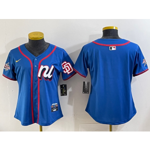 MLB Padres Blank Blue National League 2025 All Star Nike Cool Base Women Jersey