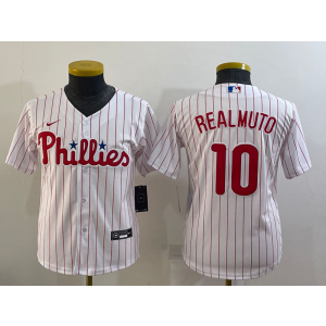 MLB Phillies 10 J.T. Realmuto White Nike Cool Base Youth Jersey MLB Phillies 10 J.T. Realmuto White Nike Cool Base Youth Jersey