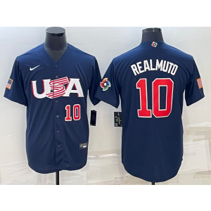 MLB Phillies 10 JT Realmuto Blue 2023 World Series Cool Base Men Jersey MLB Phillies 10 JT Realmuto Blue 2023 World Series Cool Base Men Jersey