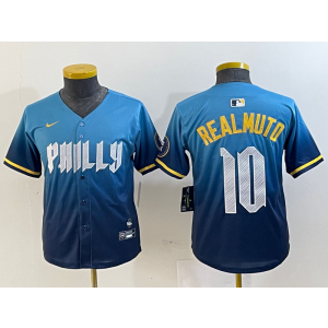 MLB Phillies 10 JT Realmuto Blue City Connect Nike Cool Base Youth Jersey MLB Phillies 10 JT Realmuto Blue City Connect Nike Cool Base Youth Jersey