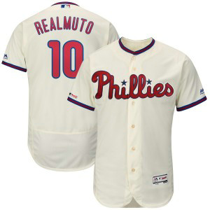 MLB Phillies 10 JT Realmuto Cream Flex Base Men Jersey MLB Phillies 10 JT Realmuto Cream Flex Base Men Jersey