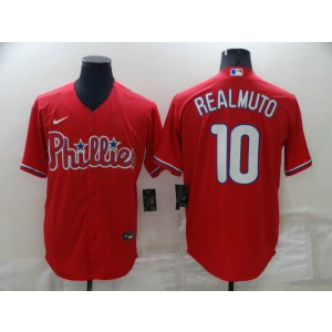 MLB Phillies 10 JT Realmuto Red Nike Cool Base Men Jersey MLB Phillies 10 JT Realmuto Red Nike Cool Base Men Jersey