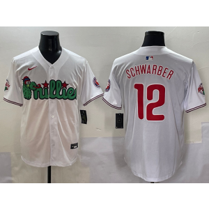MLB Phillies 12 Kyle Schwarber White Nike Cool Base Men Jersey MLB Phillies 12 Kyle Schwarber White Nike Cool Base Men Jersey