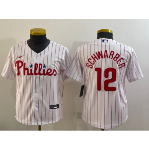 MLB Phillies 12 Kyle Schwarber White Nike Cool Base Youth Jersey MLB Phillies 12 Kyle Schwarber White Nike Cool Base Youth Jersey