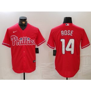 MLB Phillies 14 Rose Red Nike Cool Base Men Jersey MLB Phillies 14 Rose Red Nike Cool Base Men Jersey