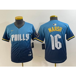 MLB Phillies 16 Brandon Marsh Blue City Connect Nike Cool Base Women Jersey MLB Phillies 16 Brandon Marsh Blue City Connect Nike Cool Base Women Jersey