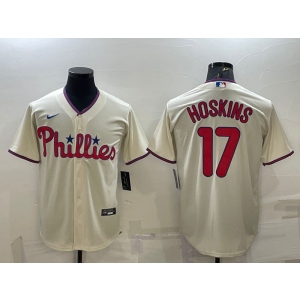MLB Phillies 17 Rhys Hoskins Cream Nike Cool Base Men Jersey MLB Phillies 17 Rhys Hoskins Cream Nike Cool Base Men Jersey
