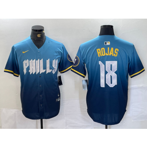 MLB Phillies 18 Rojas Blue City Connect Nike Cool Base Men Jersey MLB Phillies 18 Rojas Blue City Connect Nike Cool Base Men Jersey