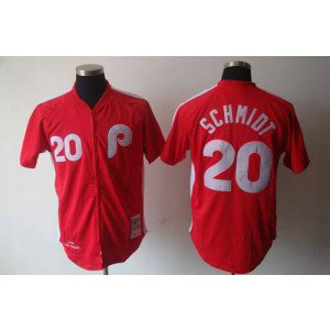 MLB Phillies 20 Mike Schmidt Red Mitchell and Ness Men Jersey MLB Phillies 20 Mike Schmidt Red Mitchell and Ness Men Jersey