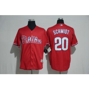 MLB Phillies 20 Mike Schmidt Red New Cool Base Men Jersey MLB Phillies 20 Mike Schmidt Red New Cool Base Men Jersey
