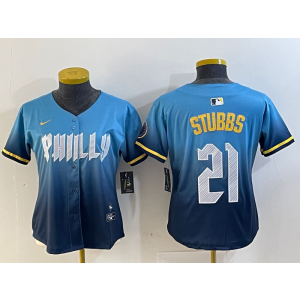MLB Phillies 21 Stubbs Blue 2024 City Connect Nike Cool Base Youth Jersey MLB Phillies 21 Stubbs Blue 2024 City Connect Nike Cool Base Youth Jersey