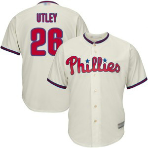 MLB Phillies 26 Chase Utley Cream Cool Base Men Jersey MLB Phillies 26 Chase Utley Cream Cool Base Men Jersey