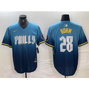 MLB Phillies 28 Alec Bohm Blue 2024 City Connect Nike Cool Base Men Jersey MLB Phillies 28 Alec Bohm Blue 2024 City Connect Nike Cool Base Men Jersey
