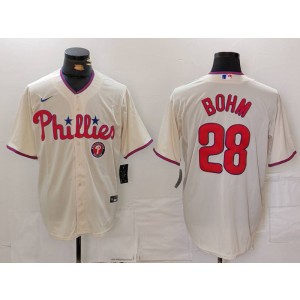 MLB Phillies 28 Alec Bohm Cream Nike Cool Base Men Jersey MLB Phillies 28 Alec Bohm Cream Nike Cool Base Men Jersey
