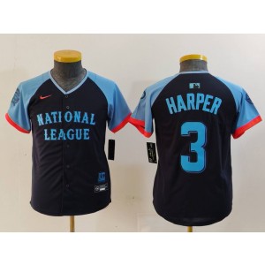 MLB Phillies 3 Bryce Harper Black 2024 All-Star Nike Cool Base Youth Jersey MLB Phillies 3 Bryce Harper Black 2024 All-Star Nike Cool Base Youth Jersey