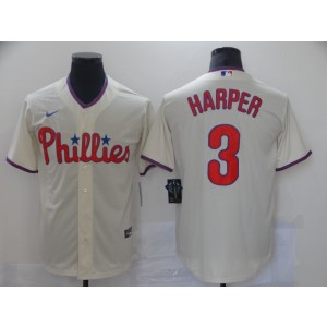 MLB Phillies 3 Bryce Harper Cream Nike Cool Base Men Jersey MLB Phillies 3 Bryce Harper Cream Nike Cool Base Men Jersey