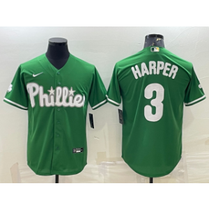MLB Phillies 3 Bryce Harper Green Nike Cool Base Men Jersey MLB Phillies 3 Bryce Harper Green Nike Cool Base Men Jersey