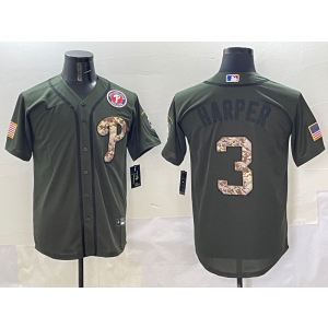 MLB Phillies 3 Bryce Harper Olive Salute To Service Nike Cool Base Men Jersey MLB Phillies 3 Bryce Harper Olive Salute To Service Nike Cool Base Men Jersey