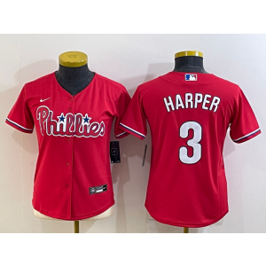 MLB Phillies 3 Bryce Harper Red White Nike Cool Base Women Jersey MLB Phillies 3 Bryce Harper Red White Nike Cool Base Women Jersey