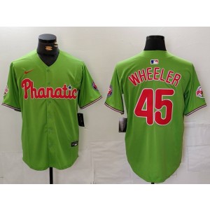 MLB Phillies 45 WHEELER Green Nike Cool Base Men Jersey MLB Phillies 45 WHEELER Green Nike Cool Base Men Jersey
