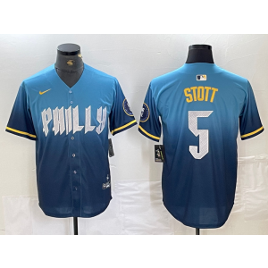MLB Phillies 5 Bryson Stott Blue City Connect Nike Cool Base Men Jersey MLB Phillies 5 Bryson Stott Blue City Connect Nike Cool Base Men Jersey
