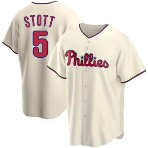 MLB Phillies 5 Bryson Stott Cream Cool Base Men Jersey